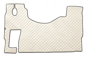 Tappetini in ecopelle Q per MERCEDES ACTROS MP 3 (01.2007-12.2010) - pavimento piatto - sedile passeggero ribaltabile - Beige chiaro