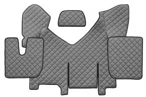 Tappetini in ecopelle Q per IVECO STRALIS HI-WAY (01.2013-12.2016) - automatico - versione con frigorifero - Grigio
