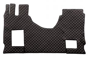 Tappetini in ecopelle Q per MERCEDES ACTROS MP 5 (dal 01.2019) - manuale - sedile passeggero ribaltabile - Nero/rosso