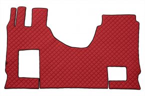 Tappetini in ecopelle Q per MERCEDES ACTROS MP 5 (dal 01.2019) - manuale - sedile passeggero ribaltabile - Rosso