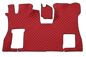 Tappetini in ecopelle Q per SCANIA S NEXTGEN (dal 01.2017) - pavimento piatto - sedile passeggero ribaltabile - Rosso