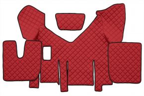 Tappetini in ecopelle Q per IVECO STRALIS XP (01.2016-12.2019) - manuale - Rosso