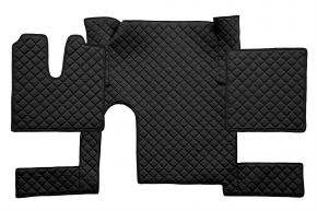Tappetini in ecopelle Q per MAN TGX (01.2007-12.2017) - manuale - un cassetto - Nero