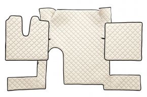 Tappetini in ecopelle Q per MAN TGX (01.2007-12.2017) - manuale - un cassetto - Beige chiaro