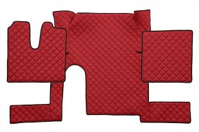 Tappetini in ecopelle Q per MAN TGX (01.2007-12.2017) - manuale - un cassetto - Rosso