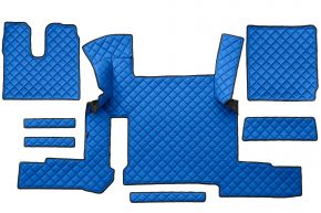 Tappetini in ecopelle Q per MAN TGX (01.2018-03.2020) - automatico - due cassetti - Blu
