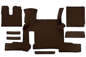 Tappetini in ecopelle Q per MAN TGX (01.2018-03.2020) - automatico - due cassetti - Marrone