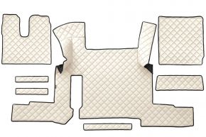 Tappetini in ecopelle Q per MAN TGX (01.2018-03.2020) - automatico - due cassetti - Beige chiaro