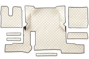 Tappetini in ecopelle Q per MAN TGX (01.2018-03.2020) - automatico - un cassetto - Beige chiaro