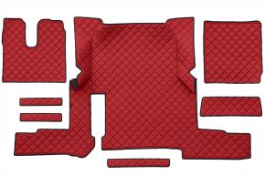 Tappetini in ecopelle Q per MAN TGX (01.2018-03.2020) - automatico - un cassetto - Rosso