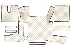 Tappetini in ecopelle Q per MAN TGX (01.2018-03.2020) - manuale - due cassetti - Beige chiaro