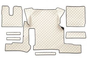 Tappetini in ecopelle Q per MAN TGX (01.2018-03.2020) - manuale - un cassetto - Beige chiaro