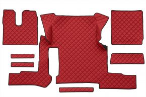 Tappetini in ecopelle Q per MAN TGX (01.2018-03.2020) - manuale - un cassetto - Rosso