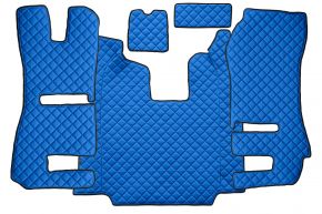 Tappetini in ecopelle Q per SCANIA R (01.2011-12.2016) - automatico - sedili RECARO - sedile passeggero ribaltabile - Blu