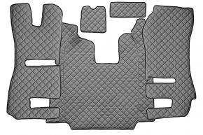 Tappetini in ecopelle Q per SCANIA R (01.2011-12.2016) - automatico - sedili RECARO - sedile passeggero ribaltabile - Grigio