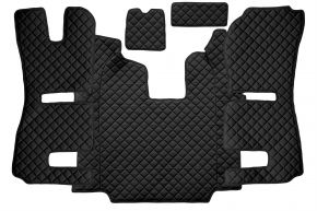 Tappetini in ecopelle Q per SCANIA R (01.2011-12.2016) - automatico - sedili RECARO - sedile passeggero pneumatico - Nero