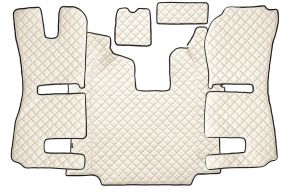 Tappetini in ecopelle Q per SCANIA R (01.2011-12.2016) - automatico - sedili RECARO - sedile passeggero pneumatico - Beige chiaro