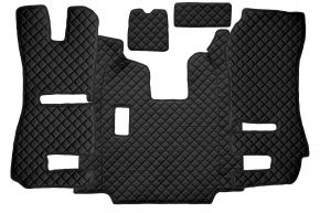 Tappetini in ecopelle Q per SCANIA R (01.2011-12.2016) - sedili RECARO - sedile passeggero ribaltabile - manuale - Nero