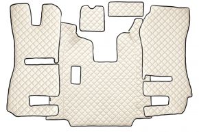 Tappetini in ecopelle Q per SCANIA R (01.2011-12.2016) - sedili RECARO - sedile passeggero ribaltabile - manuale - Beige chiaro