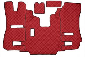 Tappetini in ecopelle Q per SCANIA R (01.2011-12.2016) - sedili RECARO - sedile passeggero ribaltabile - manuale - Rosso