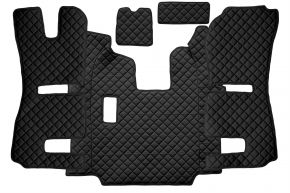 Tappetini in ecopelle Q per SCANIA R (01.2011-12.2016) - manuale - sedili RECARO - sedile passeggero pneumatico - Nero