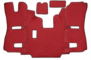 Tappetini in ecopelle Q per SCANIA R (01.2011-12.2016) - manuale - sedili RECARO - sedile passeggero pneumatico - Rosso