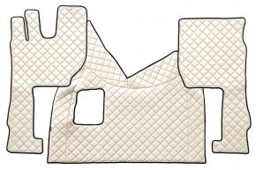 Tappetini in ecopelle Q per VOLVO FH 5 (dal 01.2020) - manuale - Beige chiaro