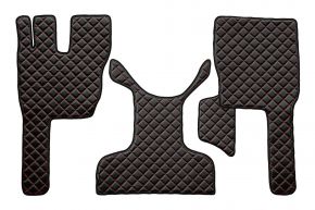 Tappetini in ecopelle Q per VOLVO FM 4 (01.2013-12.2019) - Nero/rosso