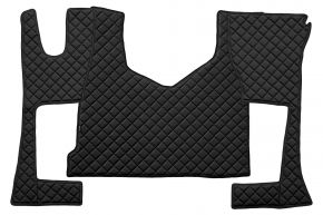 Tappetini in ecopelle Q per MERCEDES ACTROS MP 4 (01.2011-12.2018) - cabina stretta (230 cm) - vano portaoggetti più piccolo - Nero