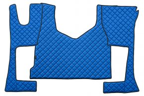 Tappetini in ecopelle Q per MERCEDES ACTROS MP 4 (01.2011-12.2018) - cabina stretta (230 cm) - vano portaoggetti più piccolo - Blu