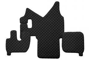 Tappetini in ecopelle Q per IVECO STRALIS (01.2002-12.2012) - manuale - Nero