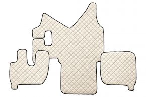 Tappetini in ecopelle Q per IVECO STRALIS (01.2002-12.2012) - manuale - Beige chiaro