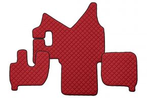 Tappetini in ecopelle Q per IVECO STRALIS (01.2002-12.2012) - manuale - Rosso