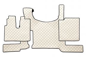 Tappetini in ecopelle Q per MAN TGX (dal 03.2021) - con freno ADR nel pavimento - Beige chiaro