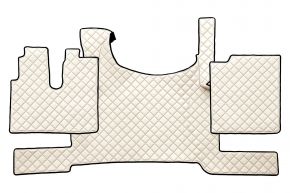 Tappetini in ecopelle Q per MAN TGX (dal 03.2021) - senza freno ADR nel pavimento - Beige chiaro