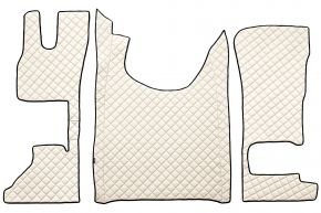 Tappetini in ecopelle Q per DAF XG (dal 10.2021) - sedile passeggero fisso oppure sedile passeggero ribaltabile - Beige chiaro
