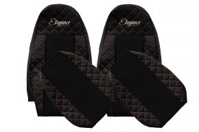 Coprisedili su misura ELEGANCE Q per VOLVO FH 3 (01.2009-12.2012) - neri e rossi
