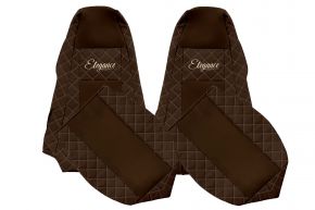 Coprisedili su misura ELEGANCE Q per SCANIA P (01.2005-12.2016) - poggiatesta integrati - marroni