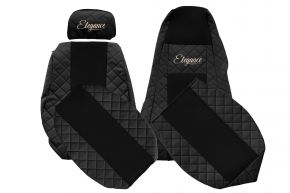 Coprisedili su misura ELEGANCE Q per SCANIA P (01.2005-12.2016) - poggiatesta passeggero regolabile - neri
