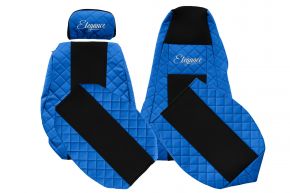 Coprisedili su misura ELEGANCE Q per SCANIA P (01.2005-12.2016) - poggiatesta passeggero regolabile - blu