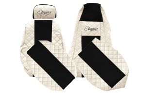 Coprisedili su misura ELEGANCE Q per SCANIA P (01.2005-12.2016) - poggiatesta passeggero regolabile - beige chiaro
