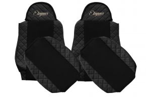 Coprisedili su misura ELEGANCE Q per MAN TGA (01.2000-12.2010) - neri