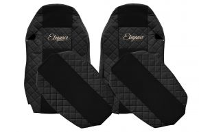 Coprisedili su misura ELEGANCE Q per MAN TGX (01.2007-03.2020) - sedili standard, non ISRI - neri