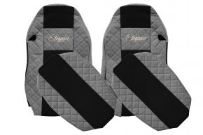 Coprisedili su misura ELEGANCE Q per MAN TGX (01.2007-03.2020) - sedili standard, non ISRI - grigi