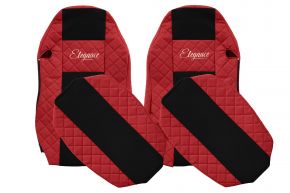 Coprisedili su misura ELEGANCE Q per MAN TGX (01.2007-03.2020) - sedili standard, non ISRI - rossi