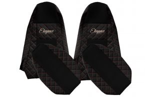 Coprisedili su misura ELEGANCE Q per SCANIA P (01.2013-12.2016) - STREAMLINE, poggiatesta integrati - neri e rossi