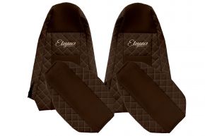 Coprisedili su misura ELEGANCE Q per SCANIA P (01.2013-12.2016) - STREAMLINE, poggiatesta integrati - marroni