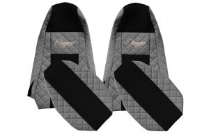 Coprisedili su misura ELEGANCE Q per SCANIA P (01.2013-12.2016) - STREAMLINE, poggiatesta integrati - grigi