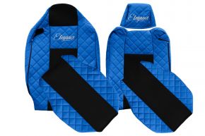 Coprisedili su misura ELEGANCE Q per RENAULT T (01.2014-04.2021) - poggiatesta conducente regolabile - blu