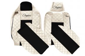 Coprisedili su misura ELEGANCE Q per RENAULT T (01.2014-04.2021) - poggiatesta conducente regolabile - beige chiaro